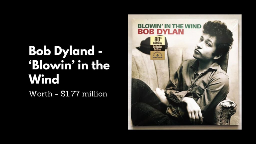Bob Dyland - ‘Blowin’ in the Wind - 2nd Most Expensive Vinyl Records