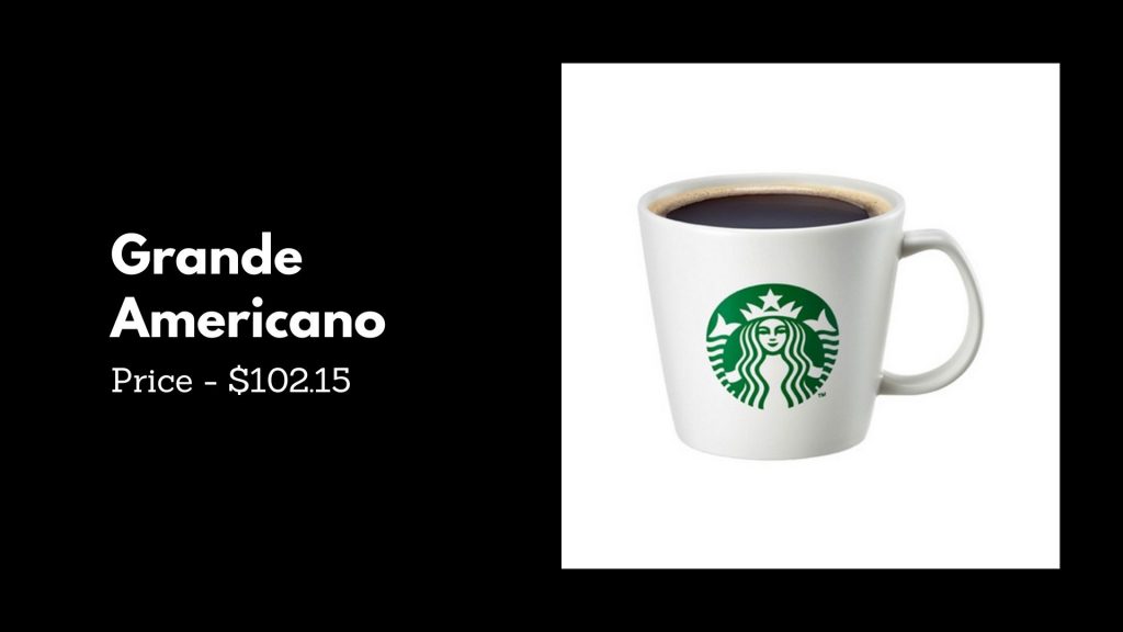 Grande Americano - 2nd Most Expensive Starbucks Drinks