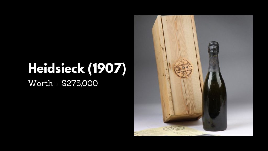 Heidsieck (1907) - 4th Most Expensive Champagne Bottles