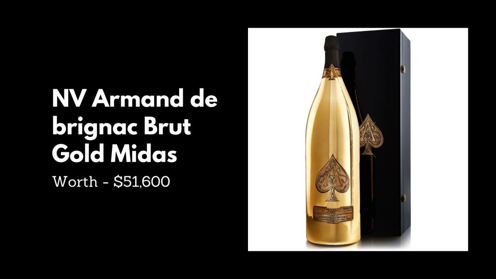 NV Armand de brignac Brut Gold Midas - 5th Most Expensive Champagne Bottles