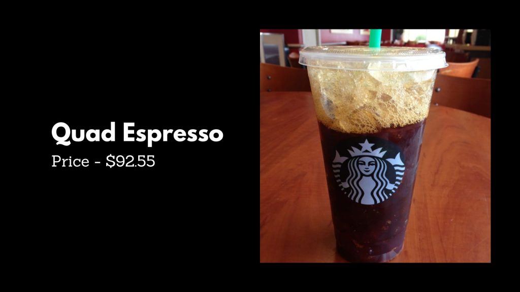 Quad Espresso - 5th Most Expensive Starbucks Drinks