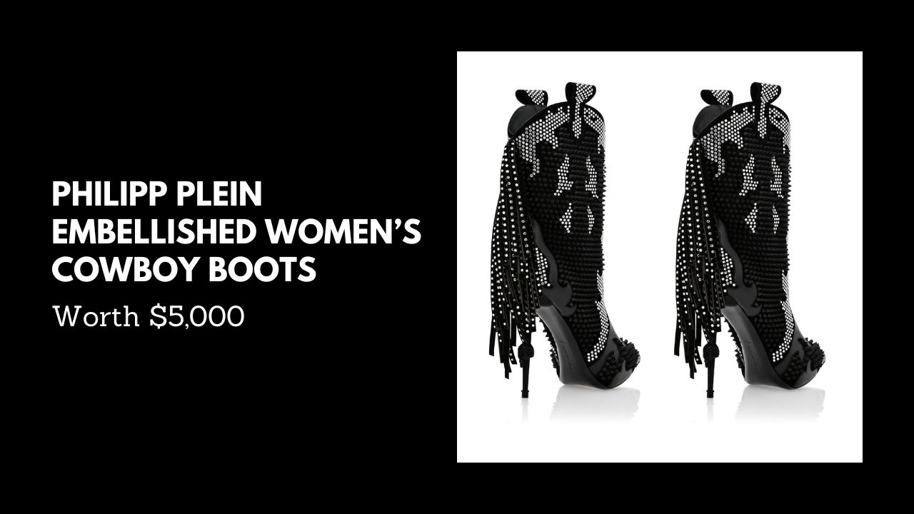 Philipp Plein Embellished Women’s Cowboy Boots - Worth $5,000 (World Most Expensive Cowboy Boots)