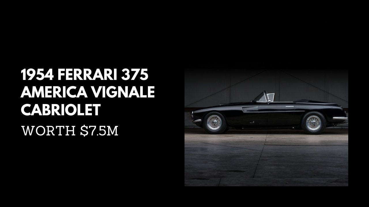 #9. 1954 FERRARI 375 AMERICA VIGNALE CABRIOLET - WORTH $7.5M  {Top Most Expensive Cars}