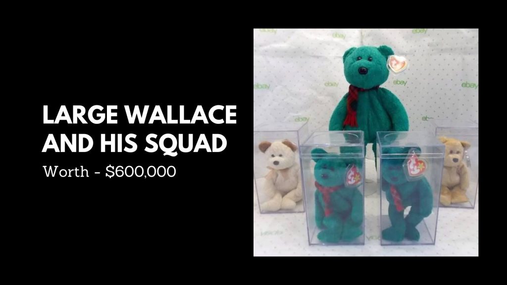 LARGE WALLACE AND HIS SQUAD - 1st Most Expensive Beanie Babies